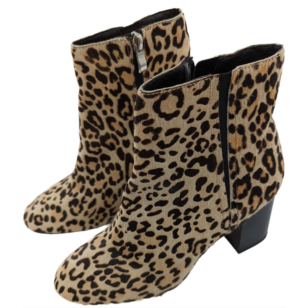 Halogen Boot Leopard Print Block Heel Bootie 6m N… - image 3